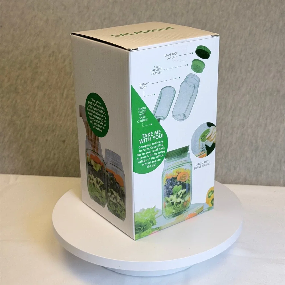 SALADkind Salad Pod Portable Prep Container Tritan Body Leakproof Lid HY-752 NEW